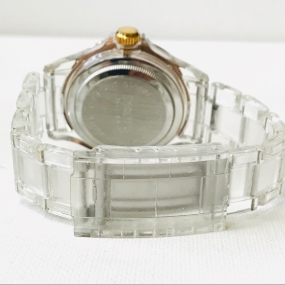 Drops Milano Rose Gold Plastic Acrylic Band Watch Stainless Steel Womens - Picture 6 of 9